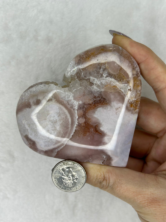 Chunky pink amethyst heart K