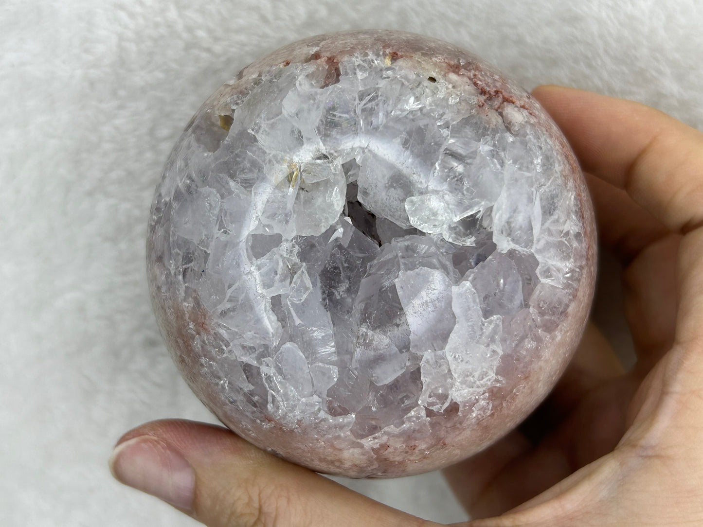 XL Brazilian Druzy Pink Amethyst Sphere