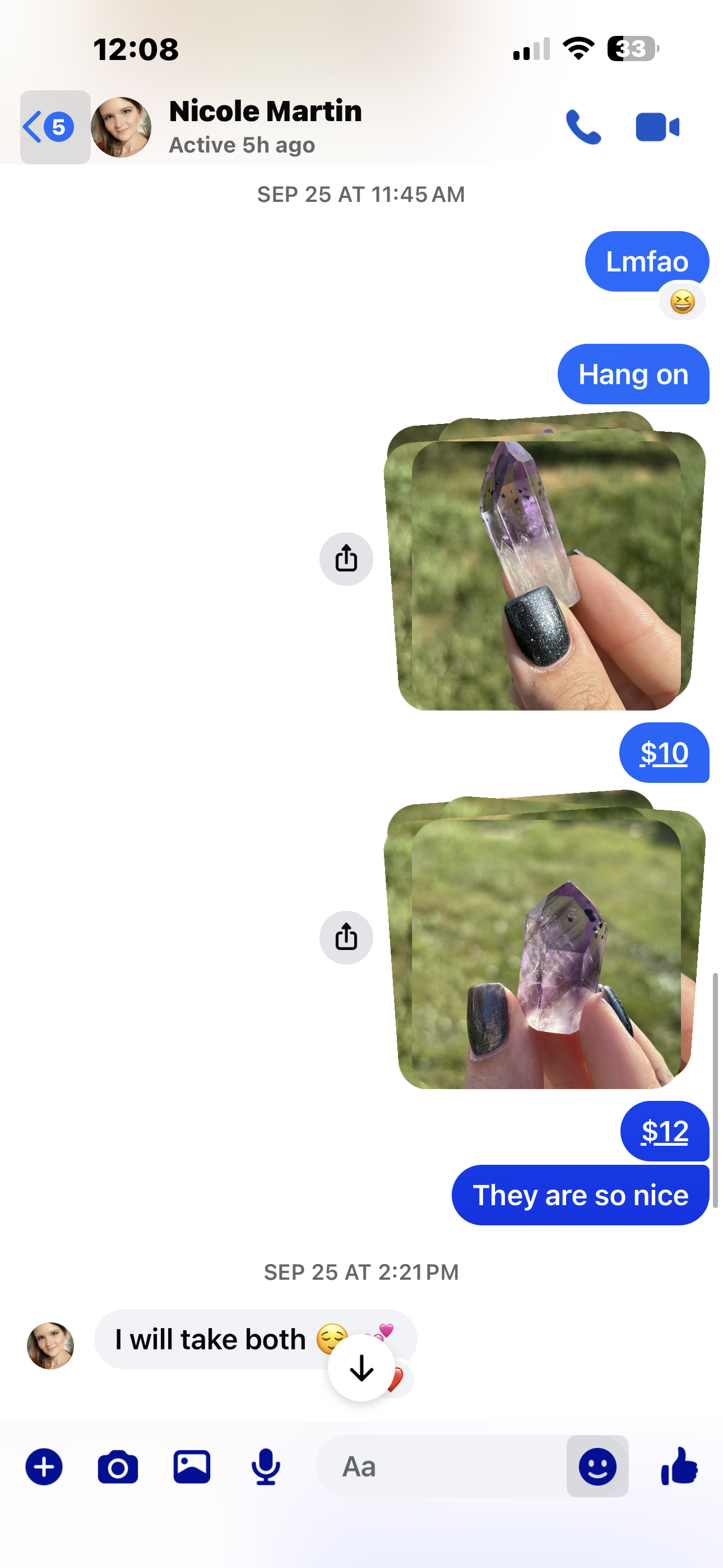 Nicole Martin amethyst w/ Hollandite